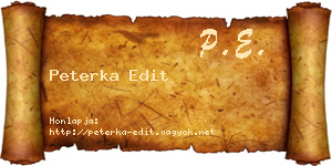 Peterka Edit névjegykártya